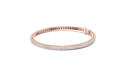 4.56CTW Princess Cut Diamond Tennis Bracelet in Yellow Gold