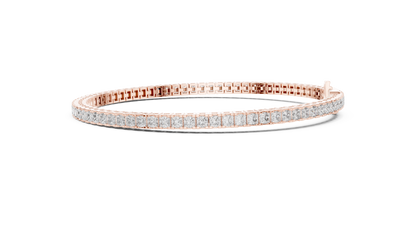 4.56CTW Princess Cut Diamond Tennis Bracelet in Yellow Gold