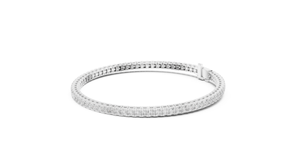 4.56CTW Princess Cut Diamond Tennis Bracelet in Yellow Gold