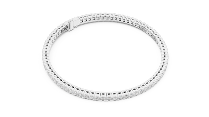 4.56CTW Princess Cut Diamond Tennis Bracelet in Yellow Gold