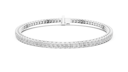 4.56CTW Princess Cut Diamond Tennis Bracelet in Yellow Gold