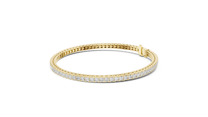4.56CTW Princess Cut Diamond Tennis Bracelet in Yellow Gold