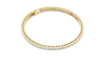 4.56CTW Princess Cut Diamond Tennis Bracelet in Yellow Gold