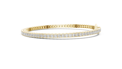 4.56CTW Princess Cut Diamond Tennis Bracelet in Yellow Gold