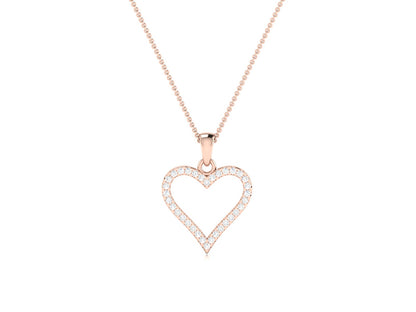 Delicate Hart Pendent With Diamond In Gold