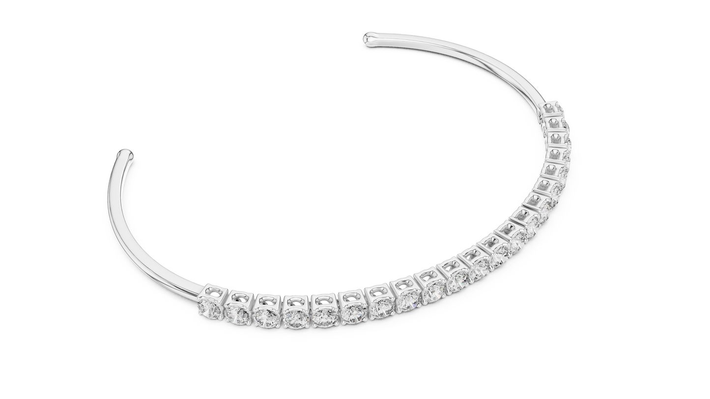 2.31CTW Infinity Bypass Diamond Bracelet in Yellow Gold