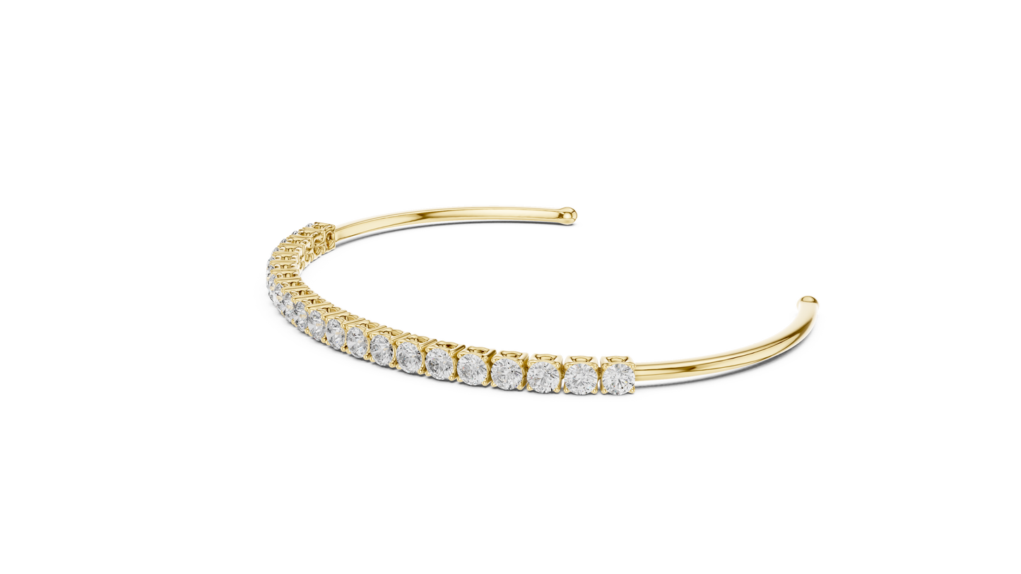 2.31CTW Infinity Bypass Diamond Bracelet in Yellow Gold