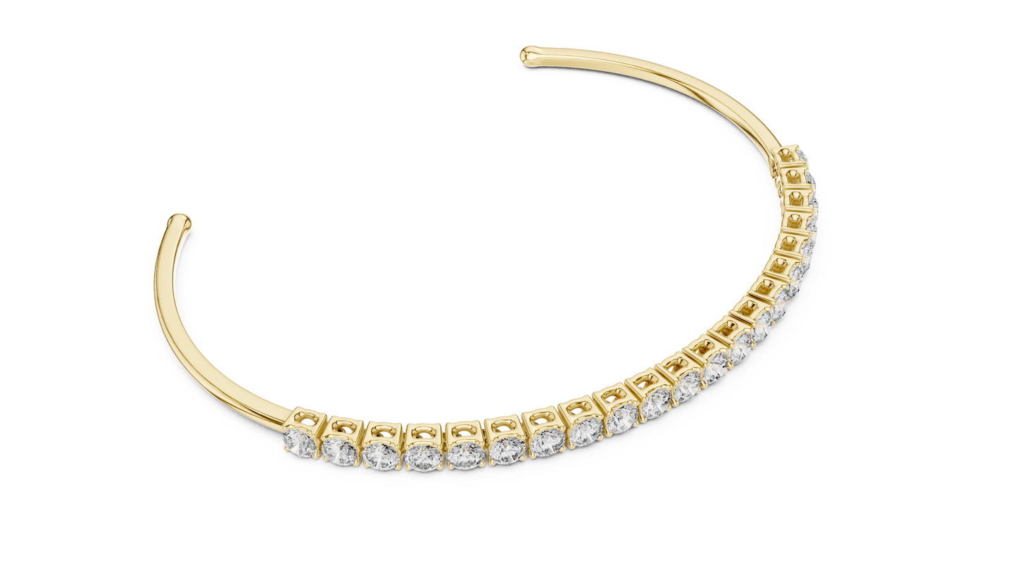 2.31CTW Infinity Bypass Diamond Bracelet in Yellow Gold