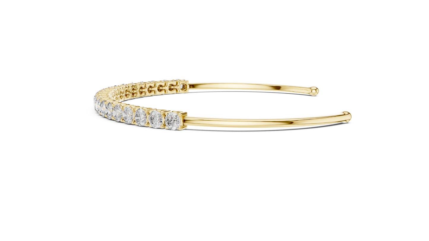 2.31CTW Infinity Bypass Diamond Bracelet in Yellow Gold