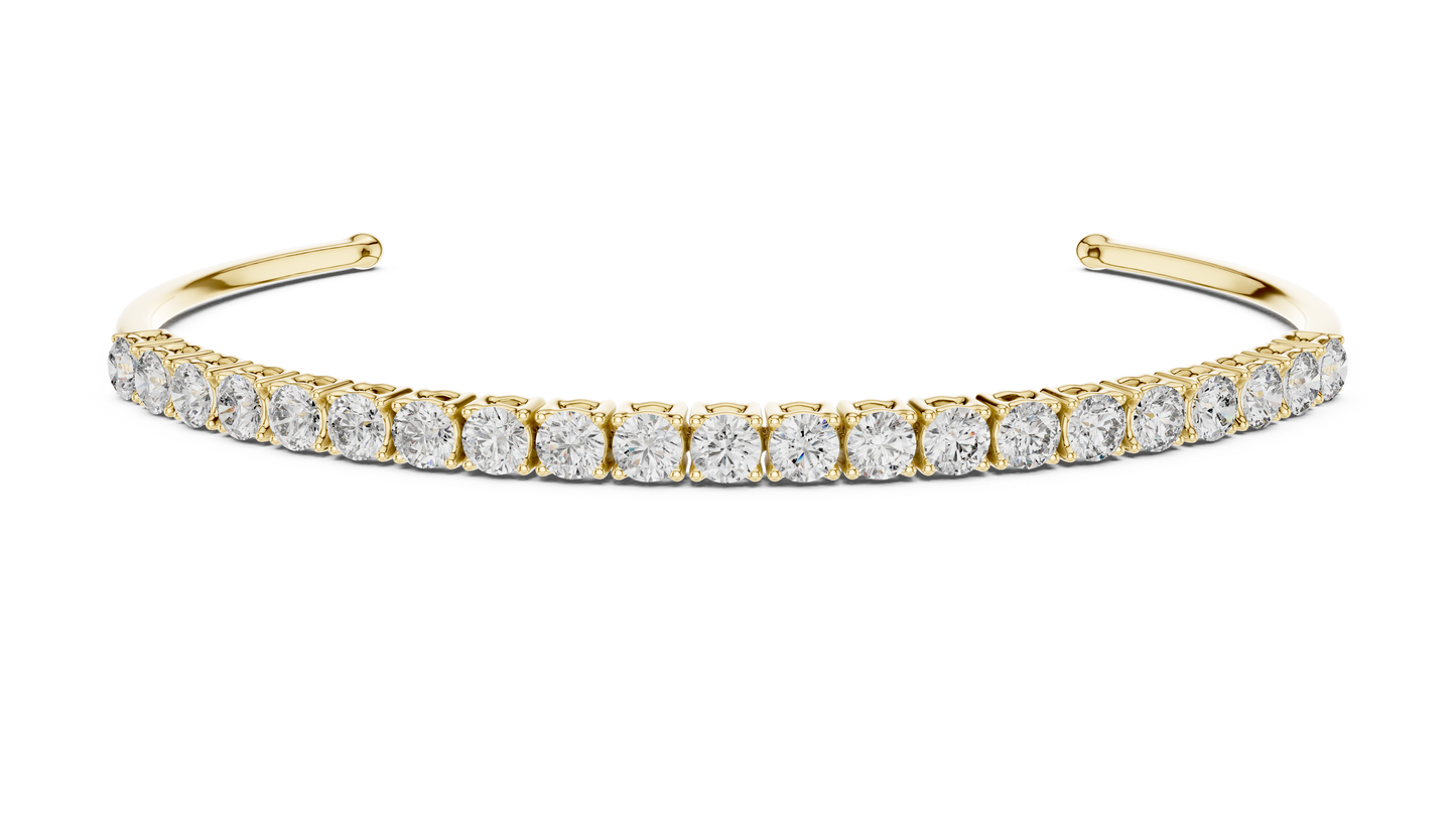 2.31CTW Infinity Bypass Diamond Bracelet in Yellow Gold