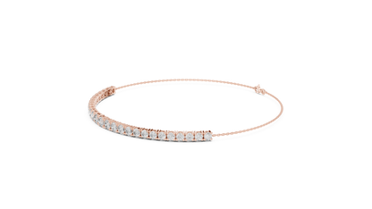 8.07CTW Graduated Round Diamond Tennis Chain Bracelet in Yellow Gold