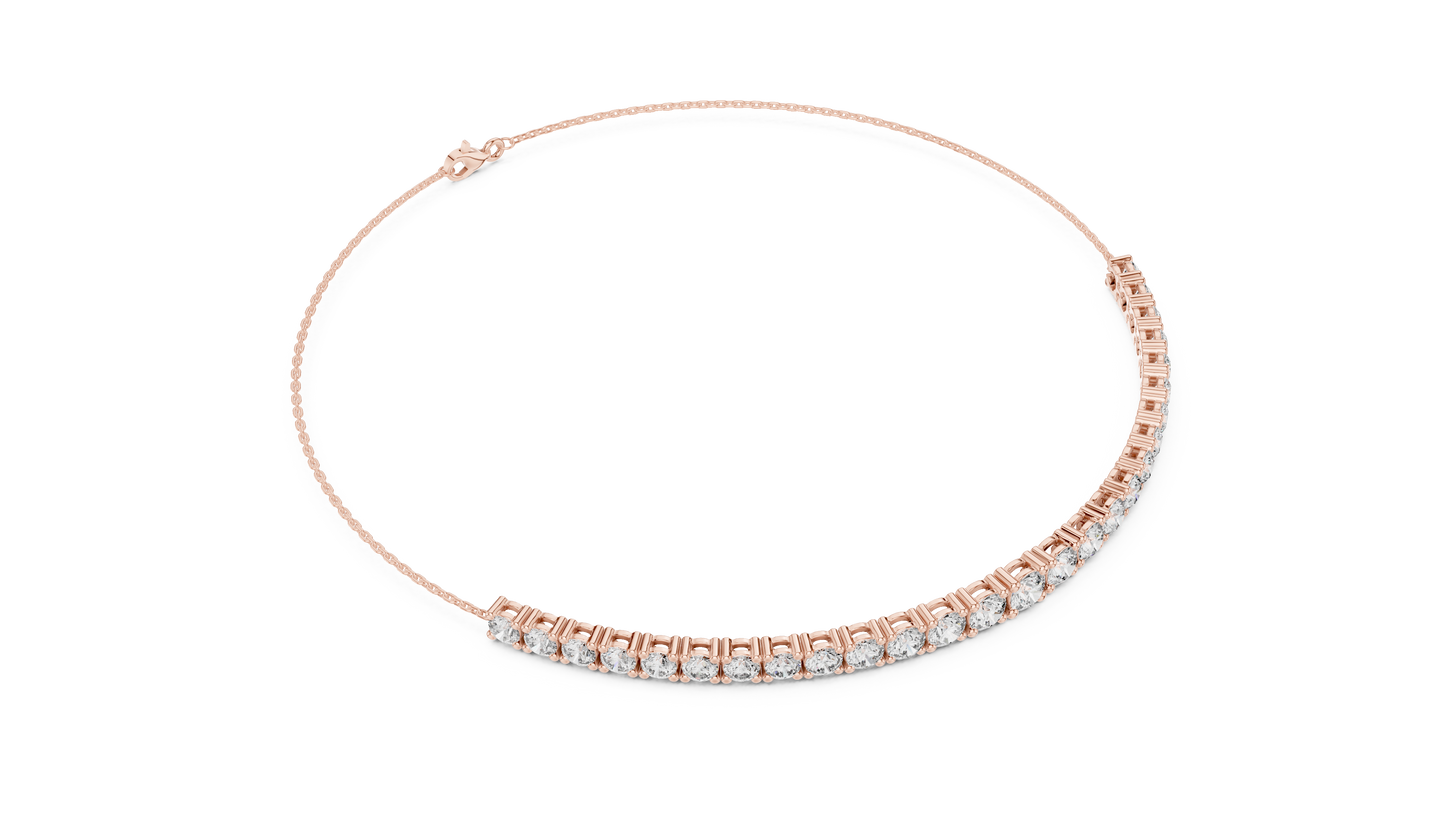 8.07CTW Graduated Round Diamond Tennis Chain Bracelet in Yellow Gold