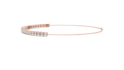 8.07CTW Graduated Round Diamond Tennis Chain Bracelet in Yellow Gold