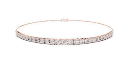 8.07CTW Graduated Round Diamond Tennis Chain Bracelet in Yellow Gold