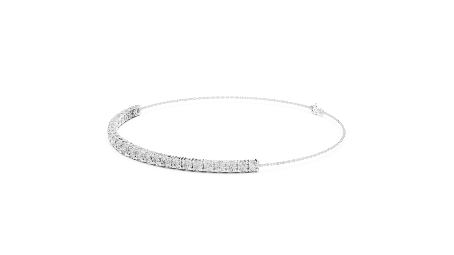 8.07CTW Graduated Round Diamond Tennis Chain Bracelet in Yellow Gold