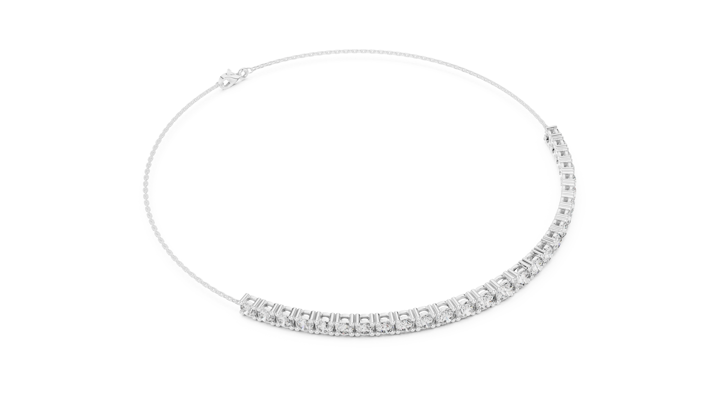 8.07CTW Graduated Round Diamond Tennis Chain Bracelet in Yellow Gold
