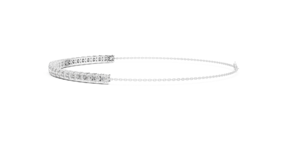 8.07CTW Graduated Round Diamond Tennis Chain Bracelet in Yellow Gold