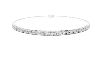 8.07CTW Graduated Round Diamond Tennis Chain Bracelet in Yellow Gold
