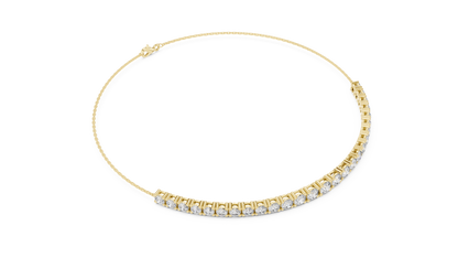 8.07CTW Graduated Round Diamond Tennis Chain Bracelet in Yellow Gold