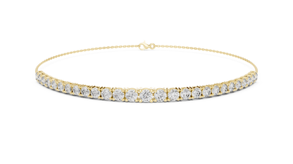 8.07CTW Graduated Round Diamond Tennis Chain Bracelet in Yellow Gold