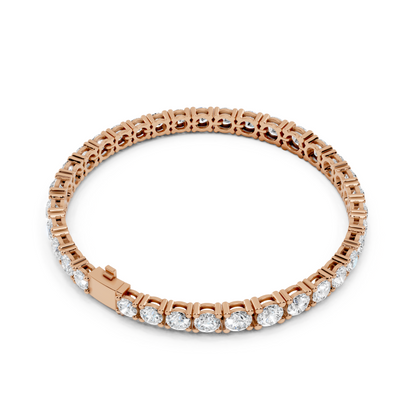 13.20CTW Round Brilliant Cut Diamond Tennis Bracelet - Rose Gold
