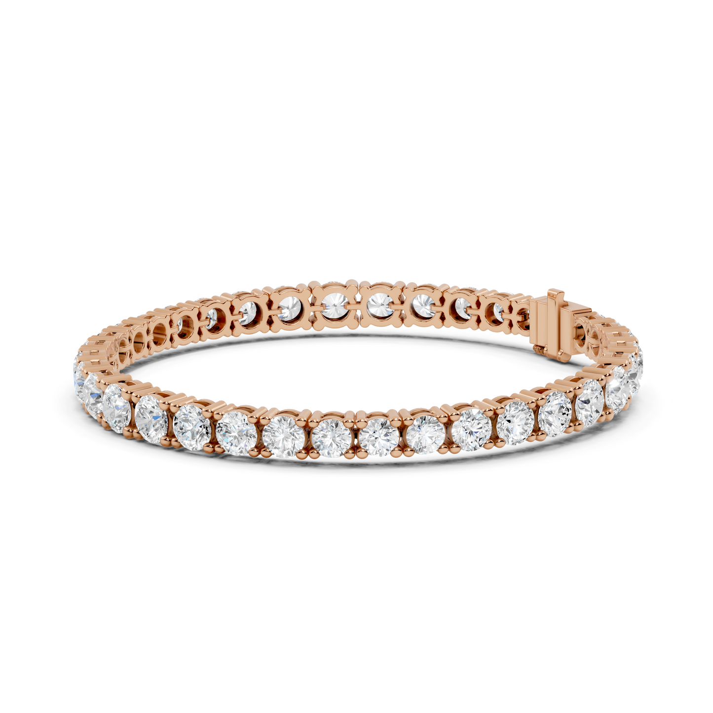 13.20CTW Round Brilliant Cut Diamond Tennis Bracelet - Rose Gold