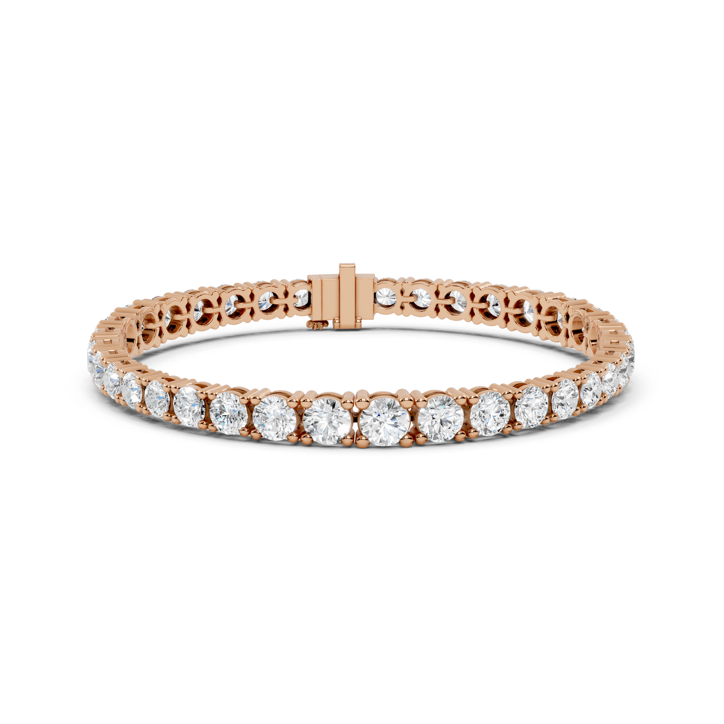 13.20CTW Round Brilliant Cut Diamond Tennis Bracelet - Rose Gold