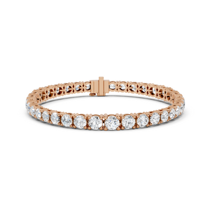 13.20CTW Round Brilliant Cut Diamond Tennis Bracelet - Rose Gold