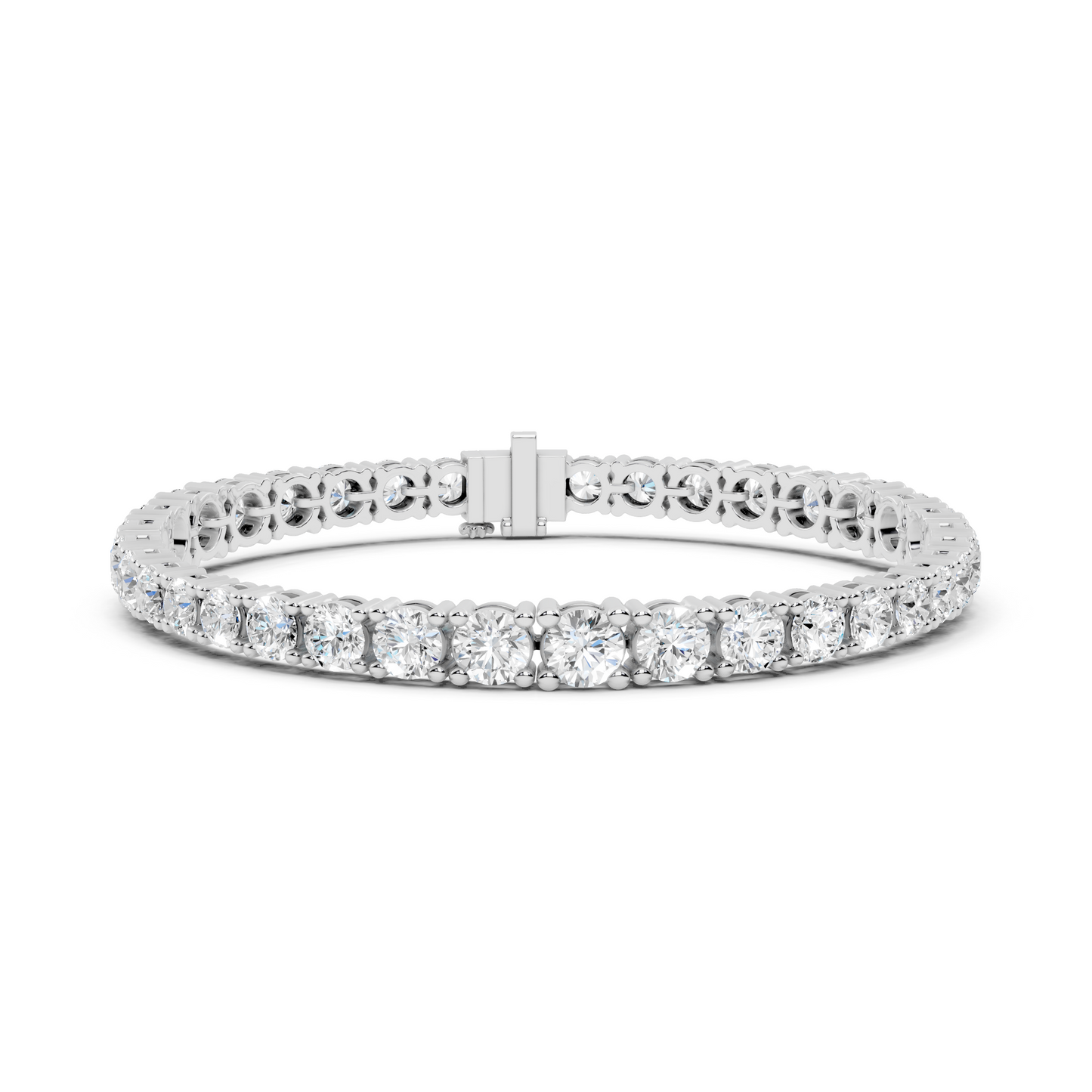 13.20CTW Round Brilliant Cut Diamond Tennis Bracelet - Rose Gold