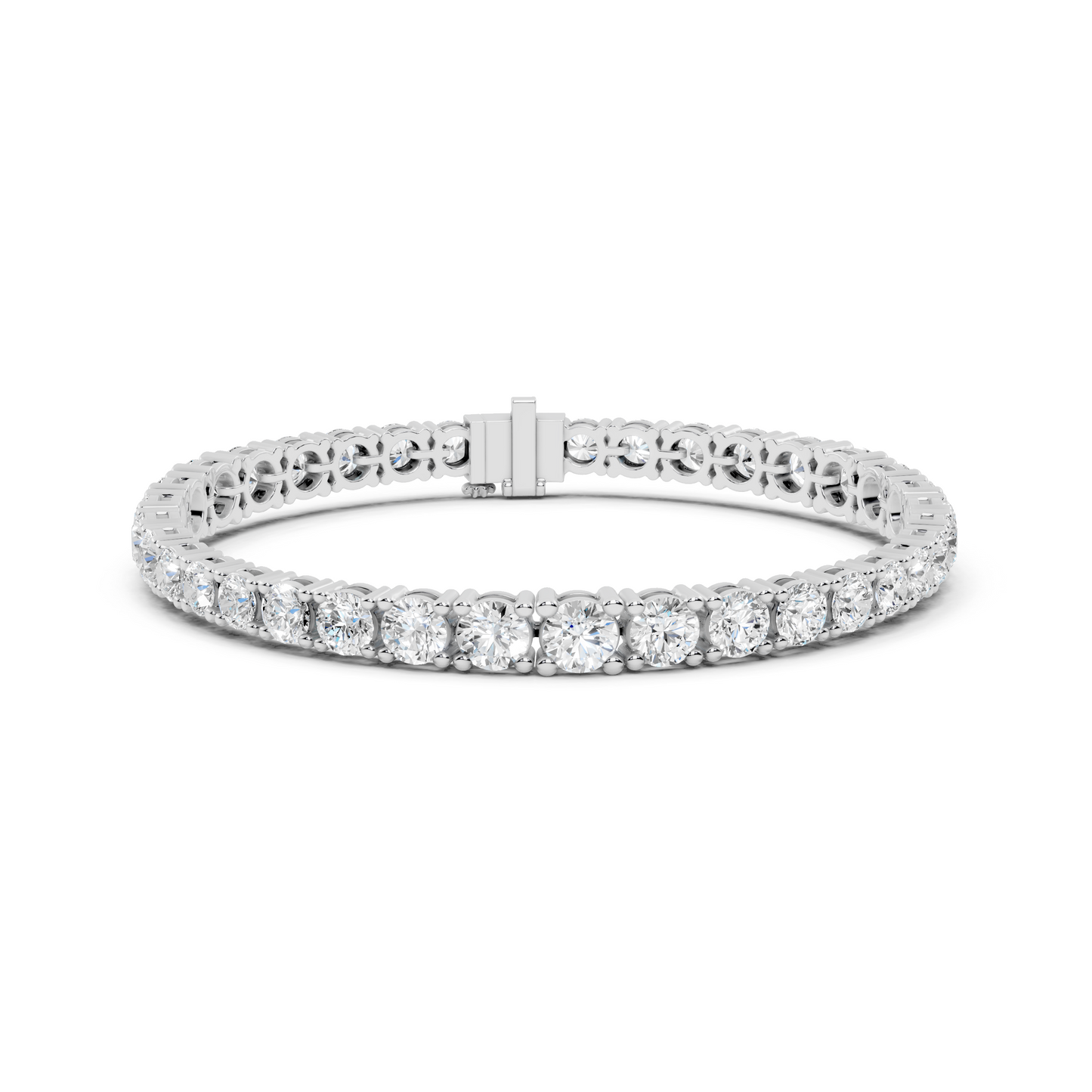 13.20CTW Round Brilliant Cut Diamond Tennis Bracelet - Rose Gold