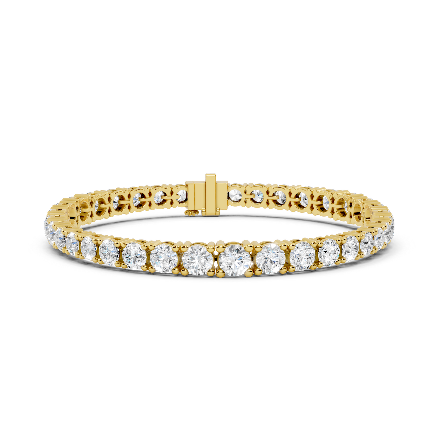 13.20CTW Round Brilliant Cut Diamond Tennis Bracelet - Rose Gold