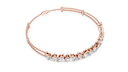 1.04CTW Asymmetric Multi-Shape Diamond Bracelet in Yelow Gold