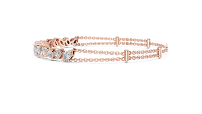1.04CTW Asymmetric Multi-Shape Diamond Bracelet in Yelow Gold