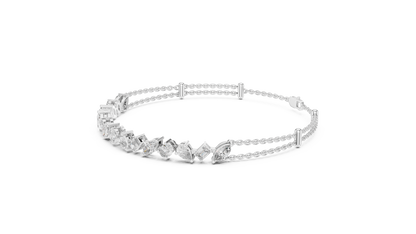 1.04CTW Asymmetric Multi-Shape Diamond Bracelet in Yelow Gold