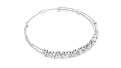 1.04CTW Asymmetric Multi-Shape Diamond Bracelet in Yelow Gold