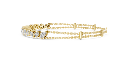 1.04CTW Asymmetric Multi-Shape Diamond Bracelet in Yelow Gold