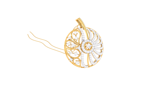 Duality Madallion Pendent In Gold - 0.87 Ct Stunning Diamonds