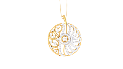 Duality Madallion Pendent In Gold - 0.87 Ct Stunning Diamonds