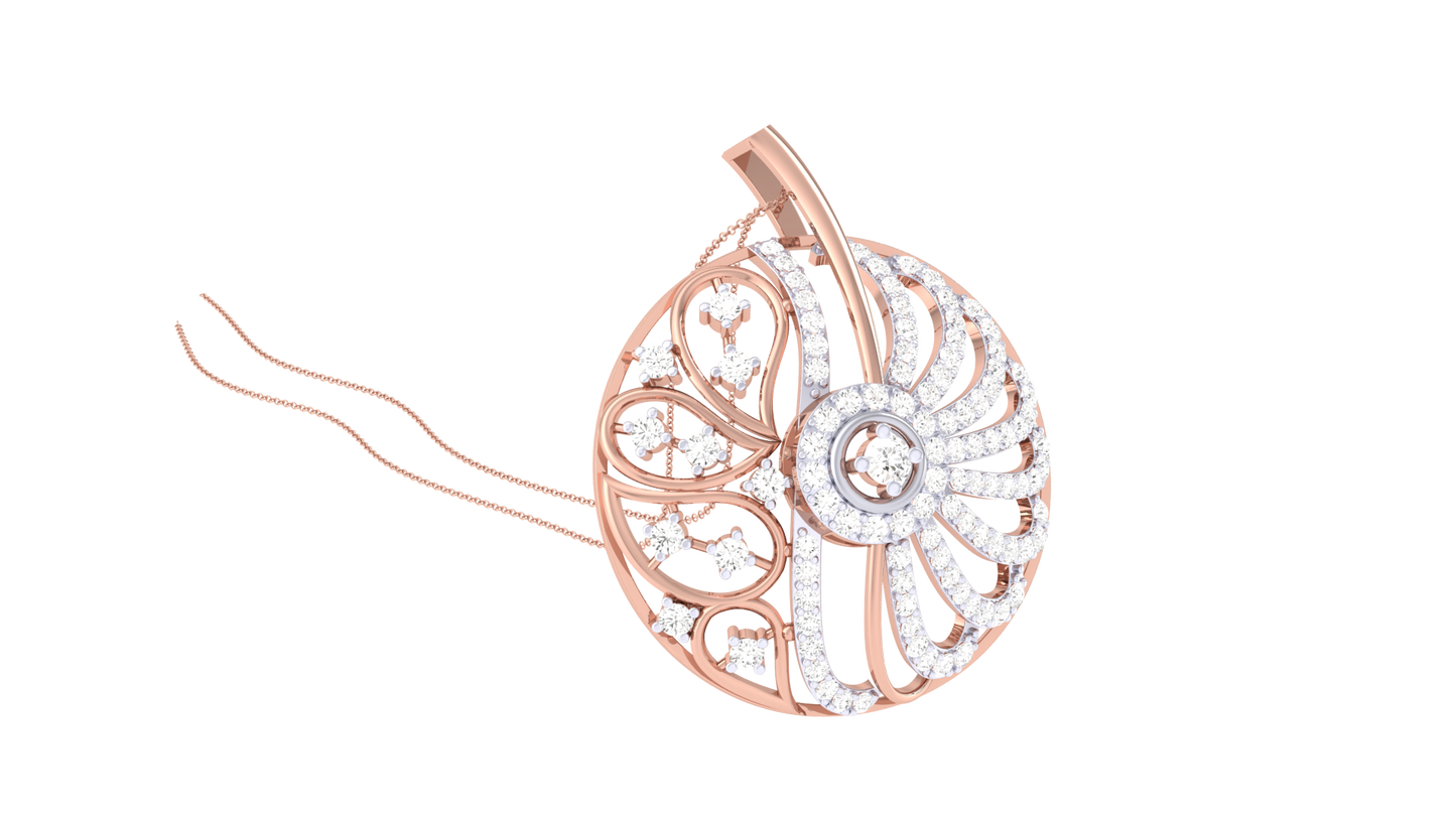 Duality Madallion Pendent In Gold - 0.87 Ct Stunning Diamonds