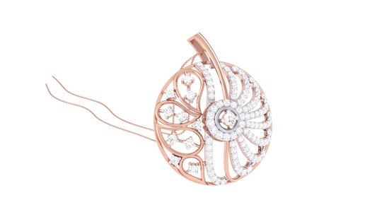 Duality Madallion Pendent In Gold - 0.87 Ct Stunning Diamonds