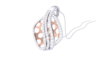 Chic Flow Golden Pendent - 0.63 Ct Dazzling Diamonds