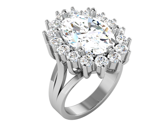 Artisan Glyphe Ancient – 7.43ct Oval Diamond Forever Gold Ring