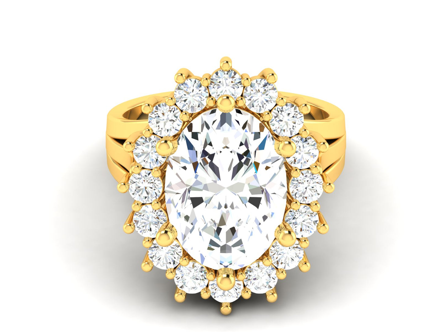 Artisan Glyphe Ancient – 7.43ct Oval Diamond Forever Gold Ring