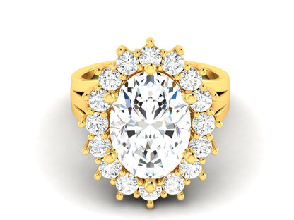 Artisan Glyphe Ancient – 7.43ct Oval Diamond Forever Gold Ring