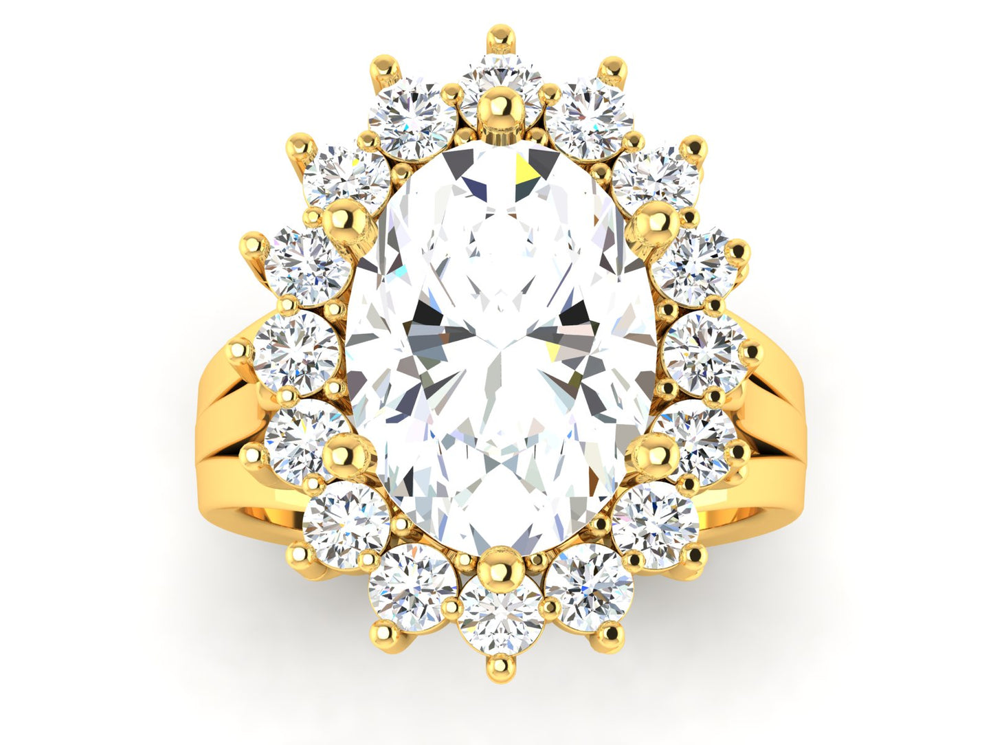 Artisan Glyphe Ancient – 7.43ct Oval Diamond Forever Gold Ring