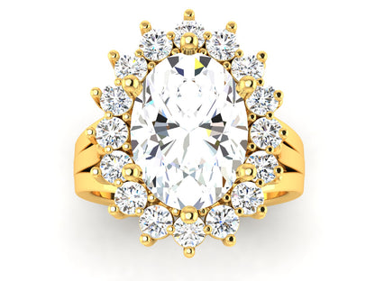 Artisan Glyphe Ancient – 7.43ct Oval Diamond Forever Gold Ring