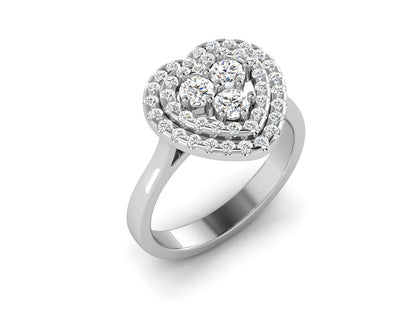 0.76 Ct Heart-Shaped Diamond Ring in Rose Gold – A Symbol of Timeless Romance