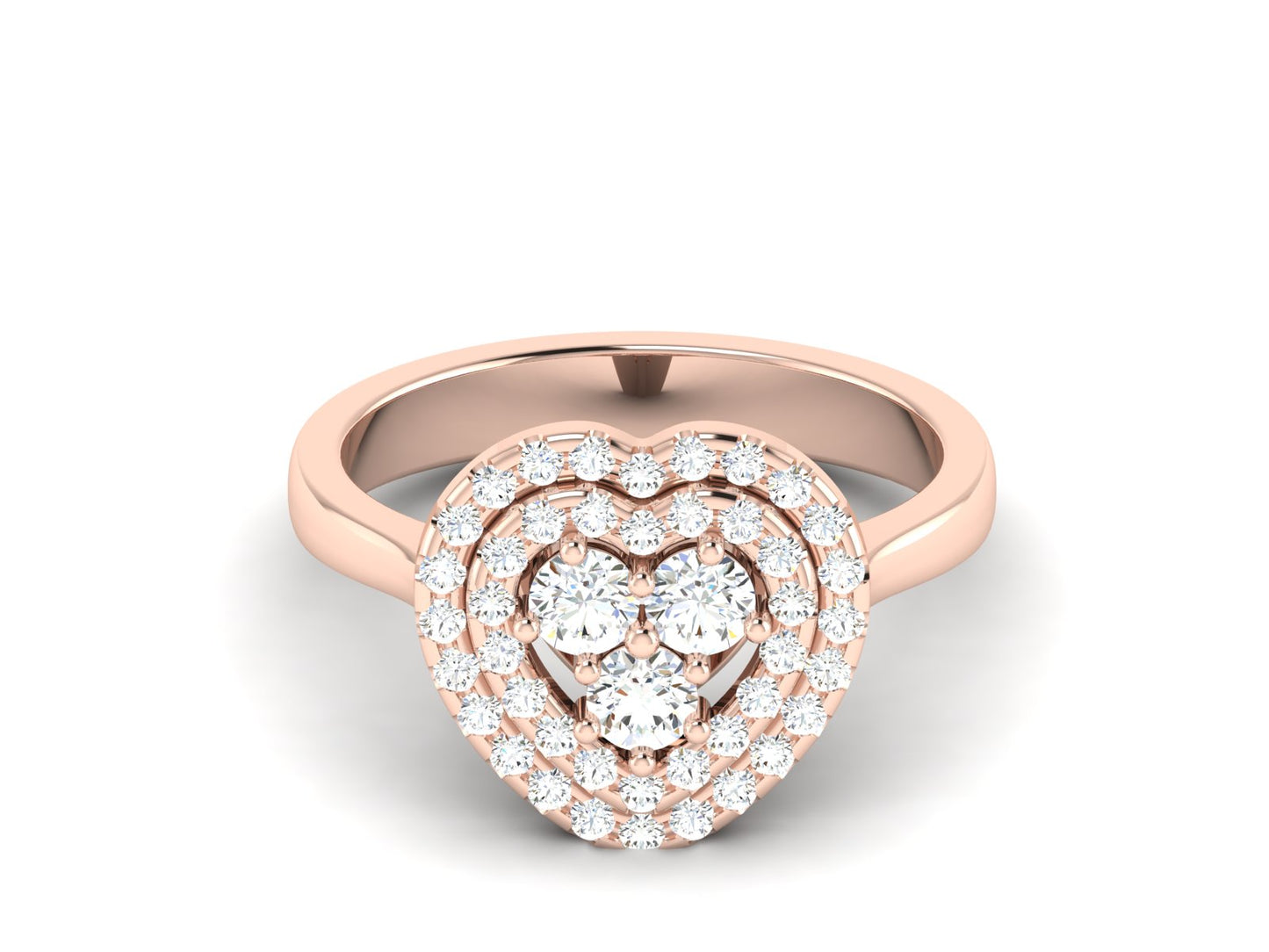 0.76 Ct Heart-Shaped Diamond Ring in Rose Gold – A Symbol of Timeless Romance