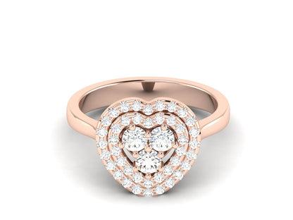 0.76 Ct Heart-Shaped Diamond Ring in Rose Gold – A Symbol of Timeless Romance