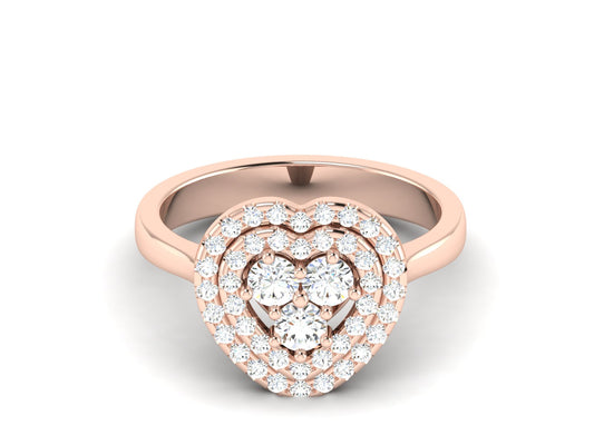 0.76 Ct Heart-Shaped Diamond Ring in Rose Gold – A Symbol of Timeless Romance